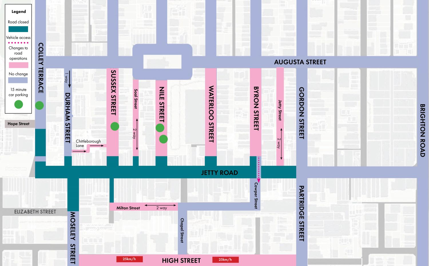 Jetty Road Glenelg road map